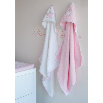 Baby Oliver Μπουρνούζι Κάπα Lucky Star Pink des.308 ρόζ  ΒΡΕΦΙΚΑ ΜΠΟΥΡΝΟΥΖΙΑ